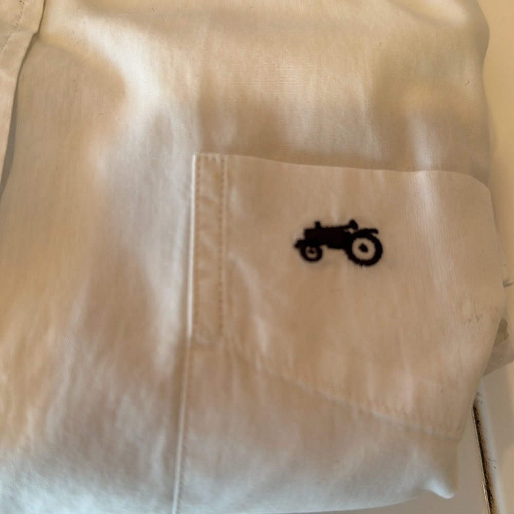 Moods of Norway White Casual Button Down Shirt with Gingham Trim - Picture 3 of 4